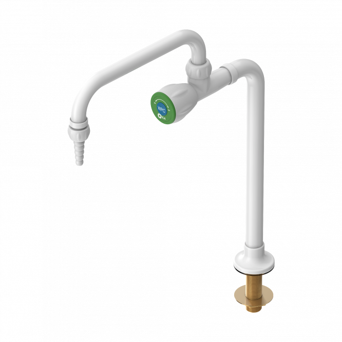 Single Valve for Water on a Column with Swivel Spout
